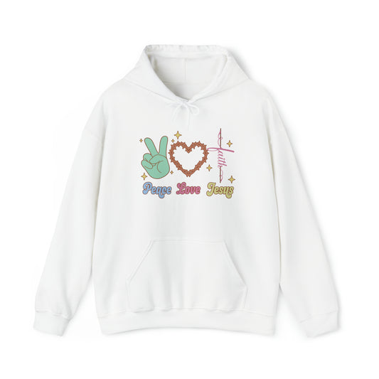 Peace Love Jesus Premium Hoodie White tosave1life.com