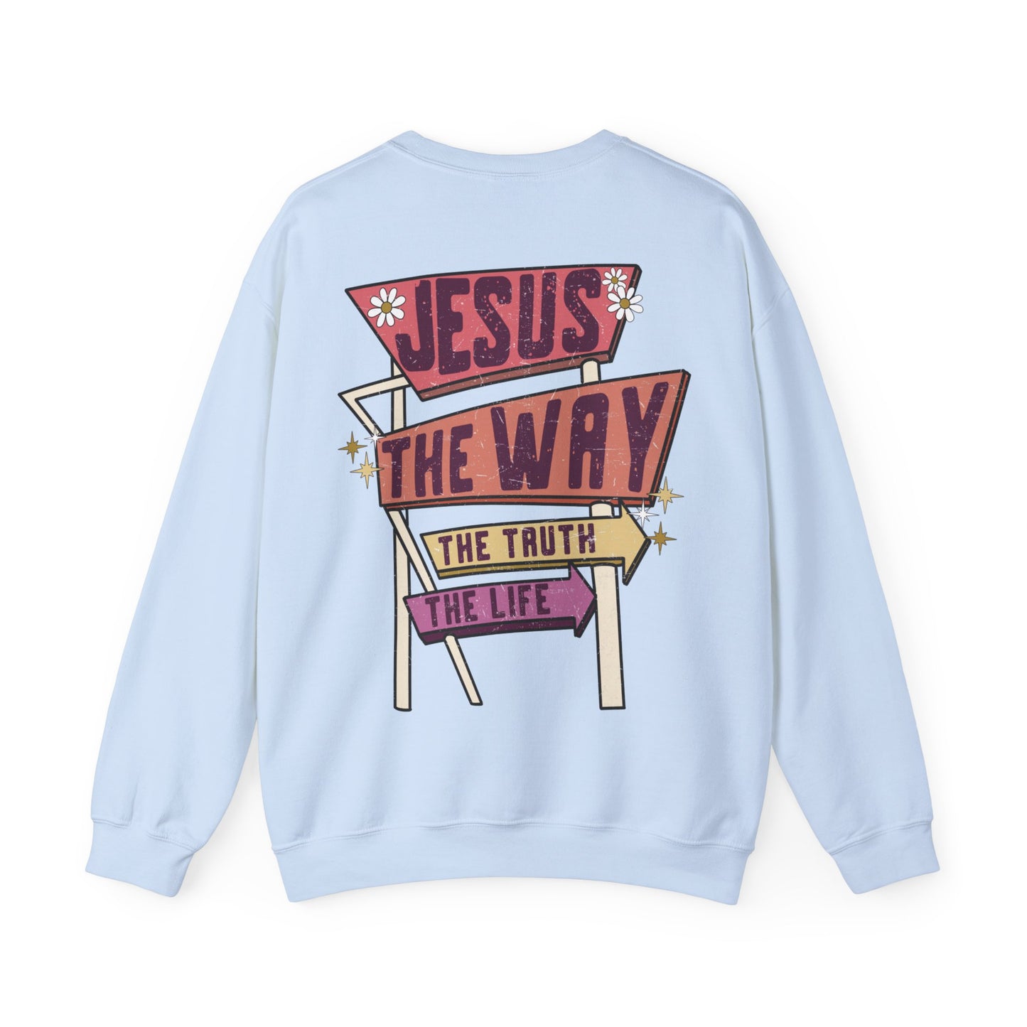 Jesus the Way Premium Sweatshirt Light Blue tosave1life.com