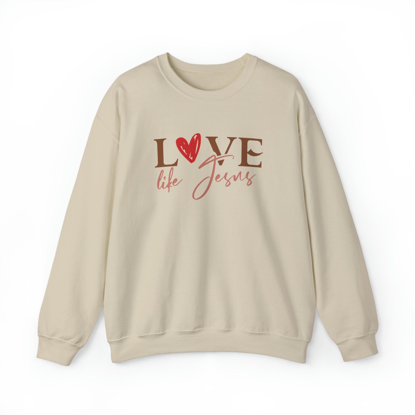 Love Like Jesus Premium Sweatshirt Sand tosave1life.com