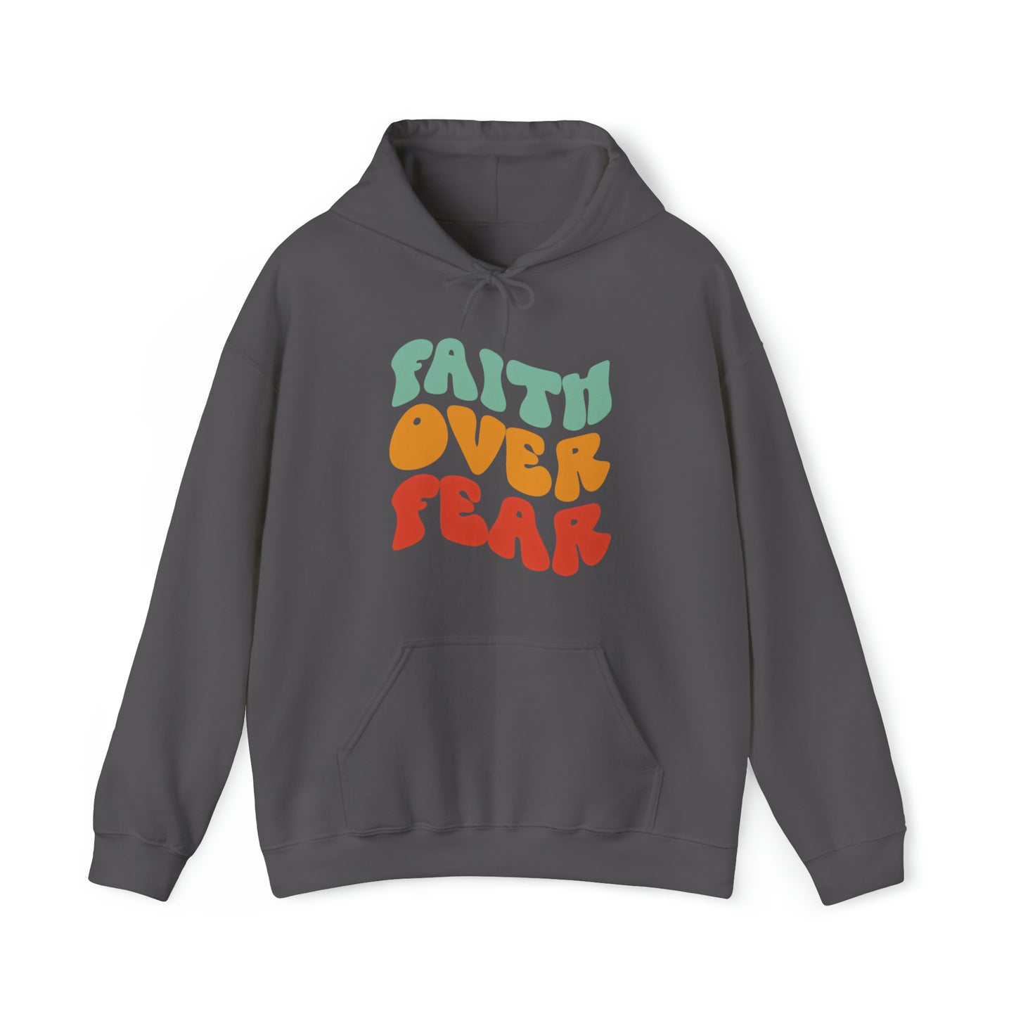 Faith Over Fear Premium Hoodie Charcoal tosave1life.com