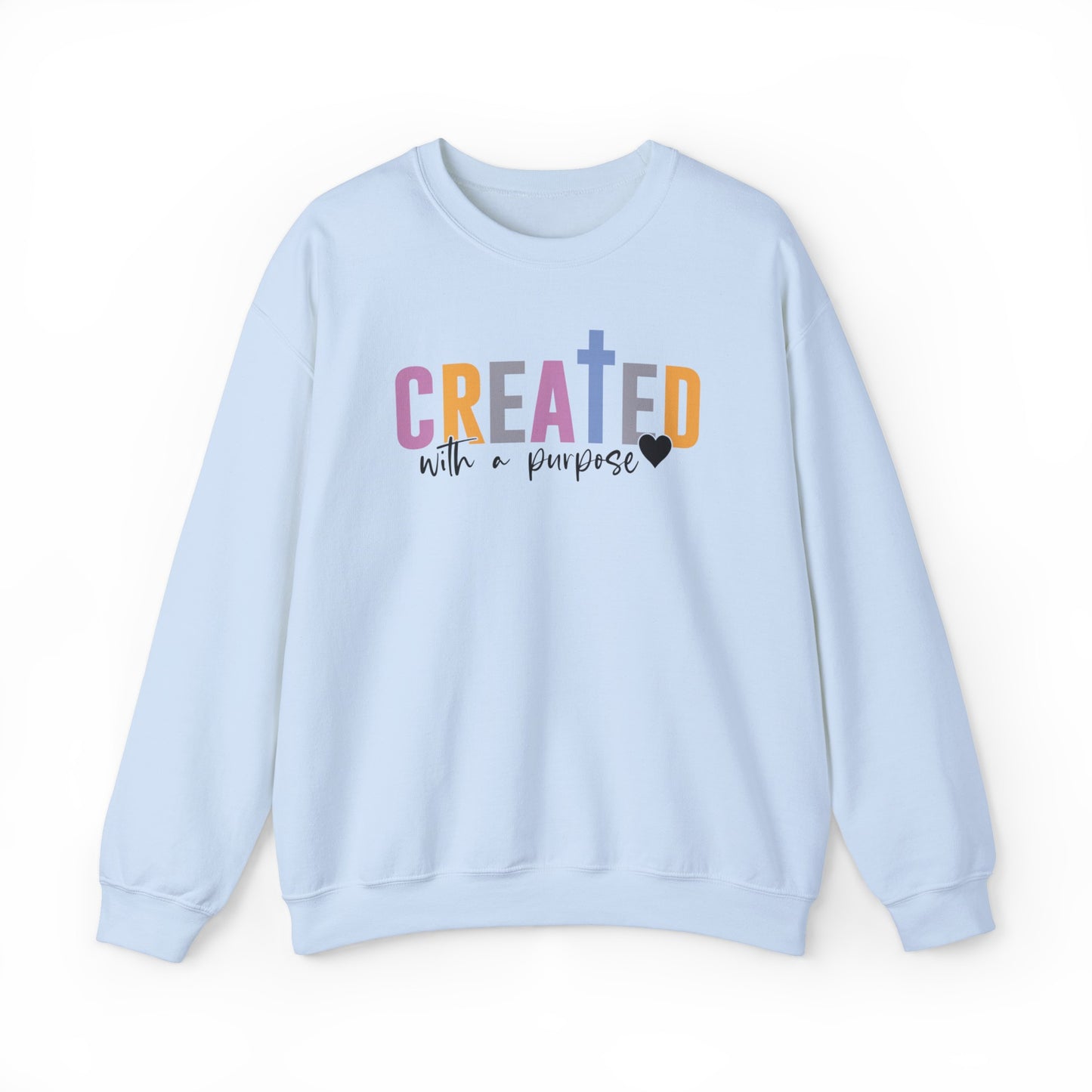 Created With a Purpose Premium Sweatshirt Light Blue tosave1life.com