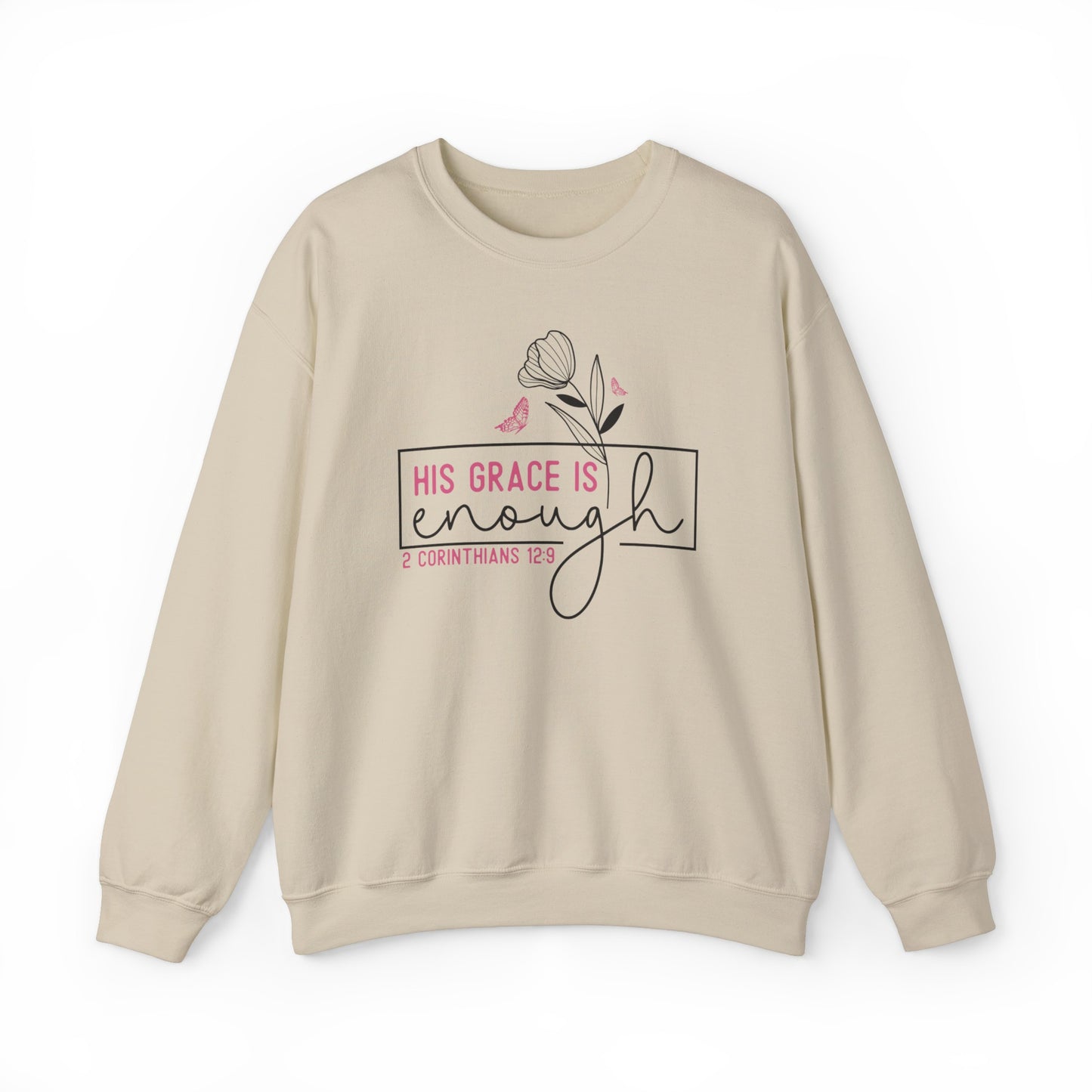 His Grace is Enough Premium Sweatshirt Sand tosave1life.com