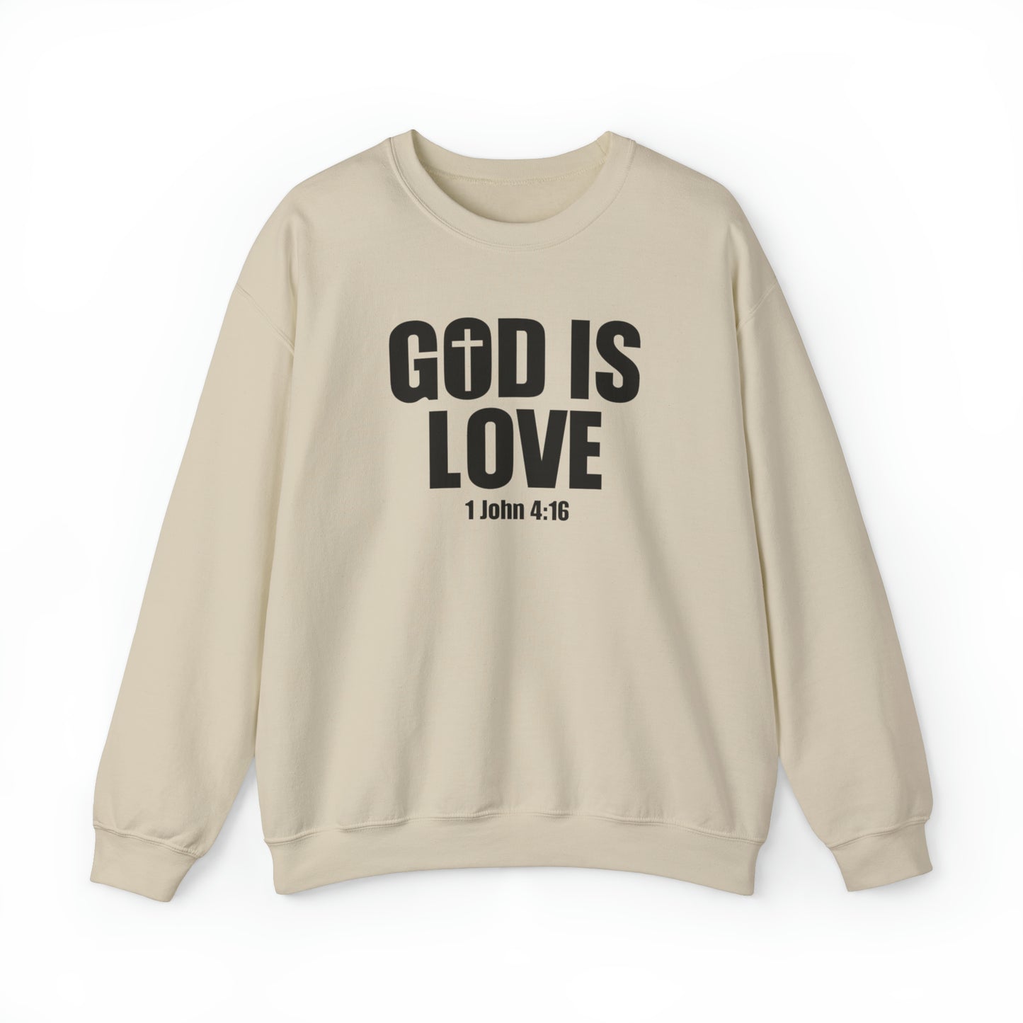 God Is Love Premium Sweatshirt Sand tosave1life.com