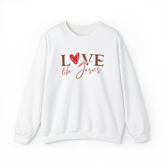 Love Like Jesus Premium Sweatshirt White tosave1life.com