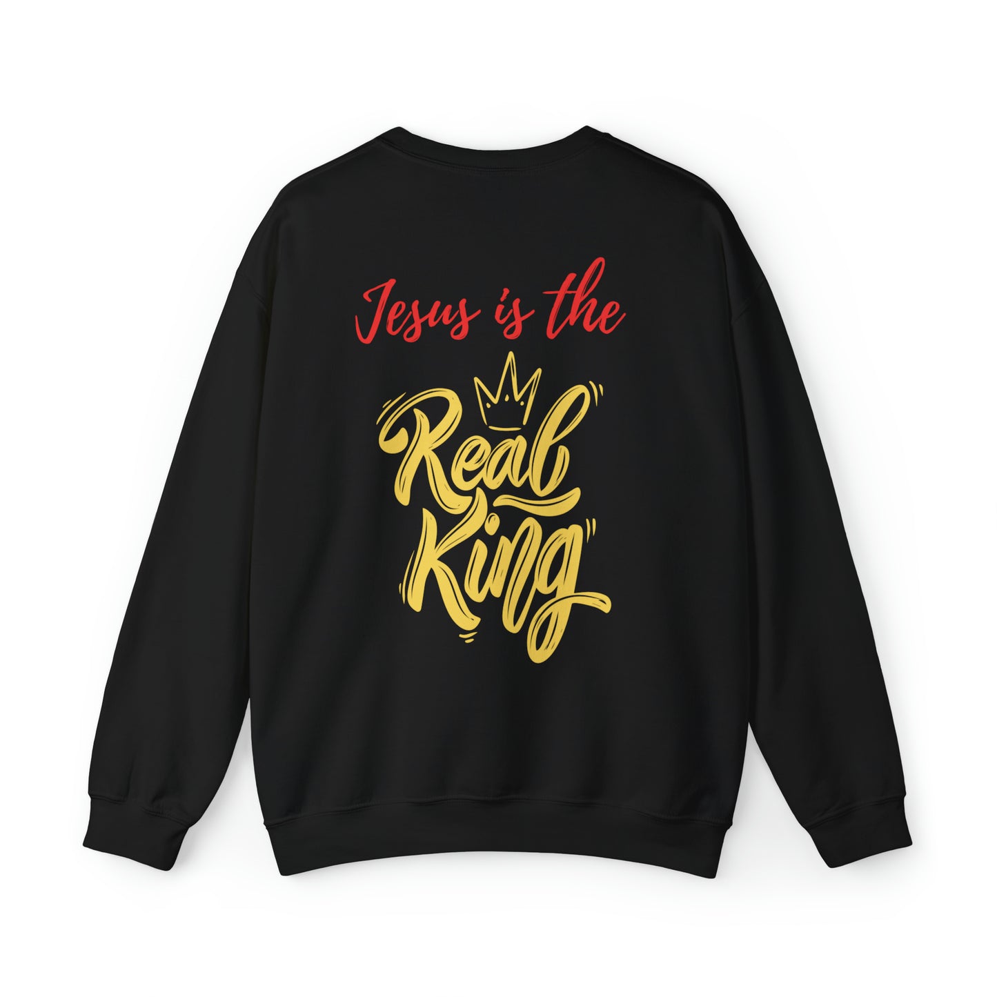 Jesus Is The Real King Premium Sweatshirt Black tosave1life.com