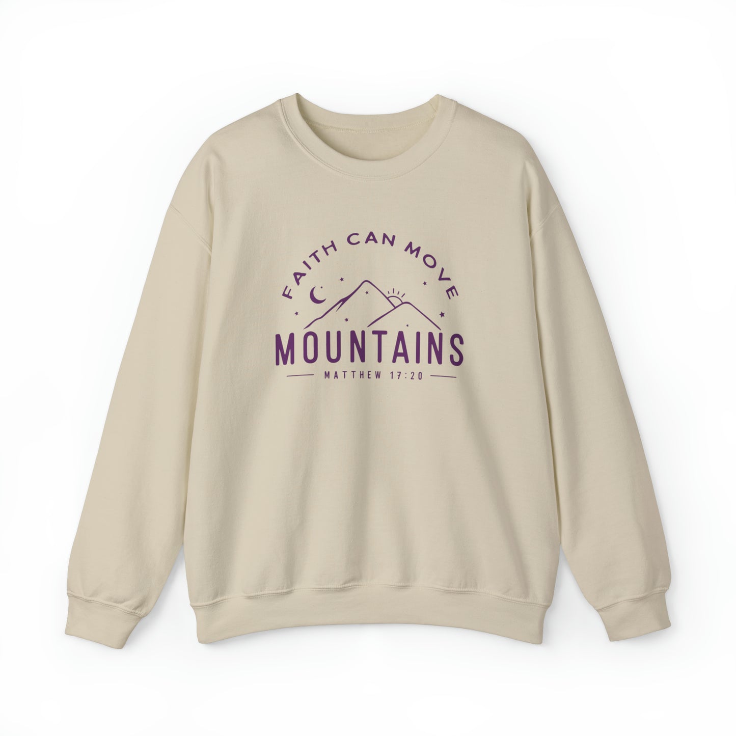 Faith Can Move Mountains Premium Sweatshirt Sand tosave1life.com