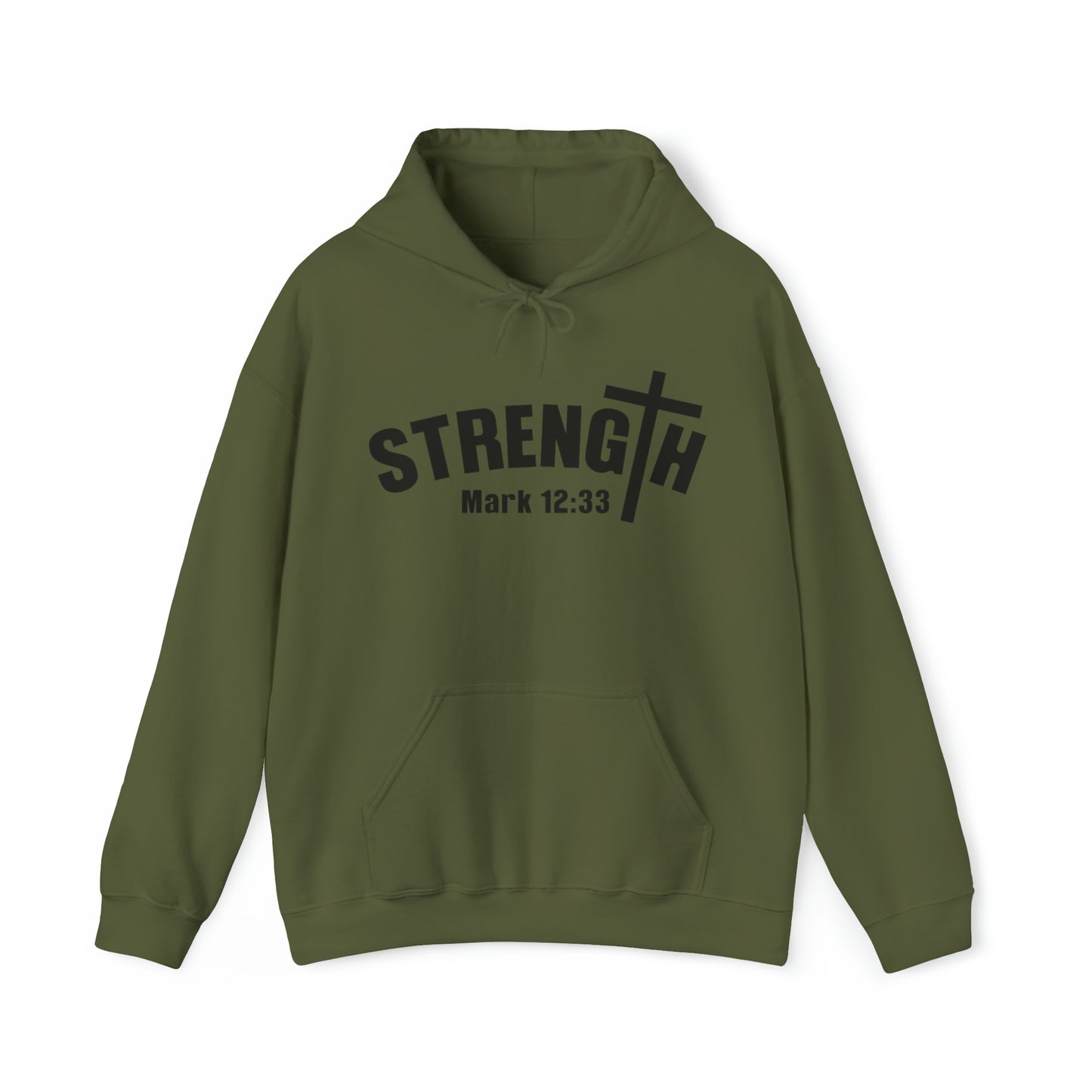 Strength Premium Hoodie Military Green tosave1life.com