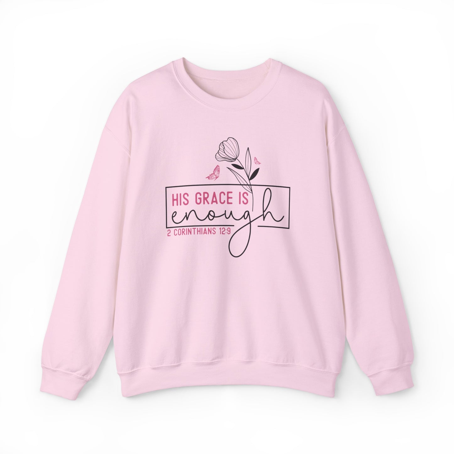 His Grace is Enough Premium Sweatshirt Light Pink tosave1life.com