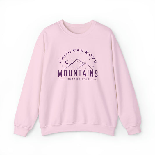 Faith Can Move Mountains Premium Sweatshirt Light Pink tosave1life.com