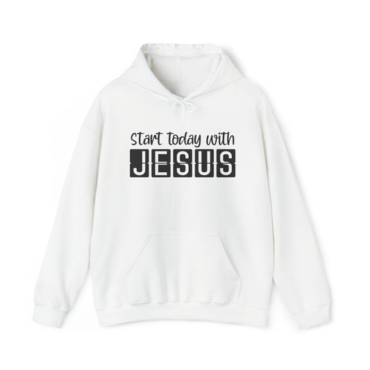 Start Today With Jesus Premium Hoodie White tosave1life.com