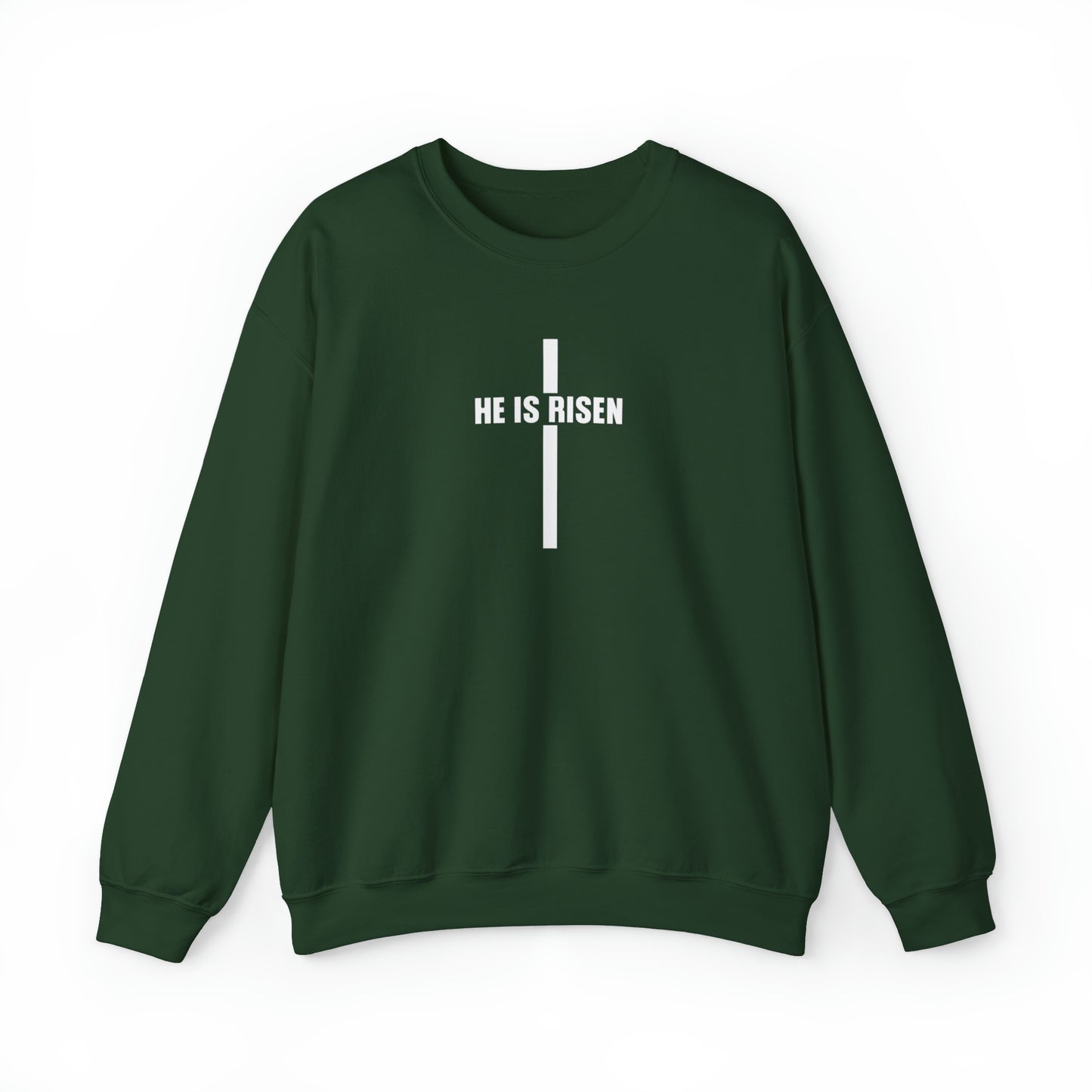 He Is Risen Premium Sweatshirt Forest Green tosave1life.com