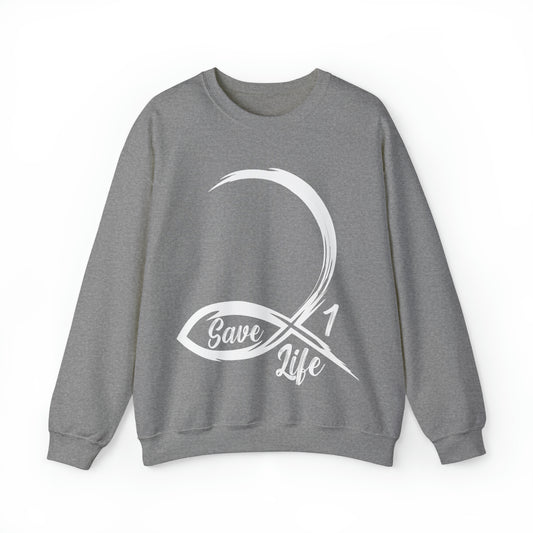 To Save 1 Life Premium Sweatshirt Graphite Heather tosave1life.com