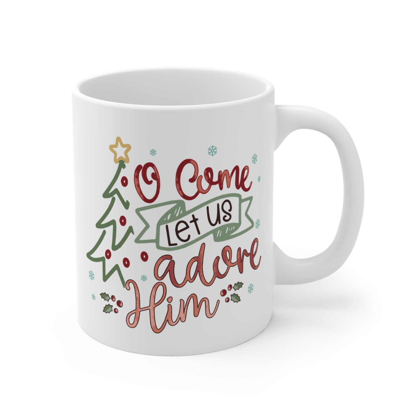 Let Us Adore Him Christmas Mug