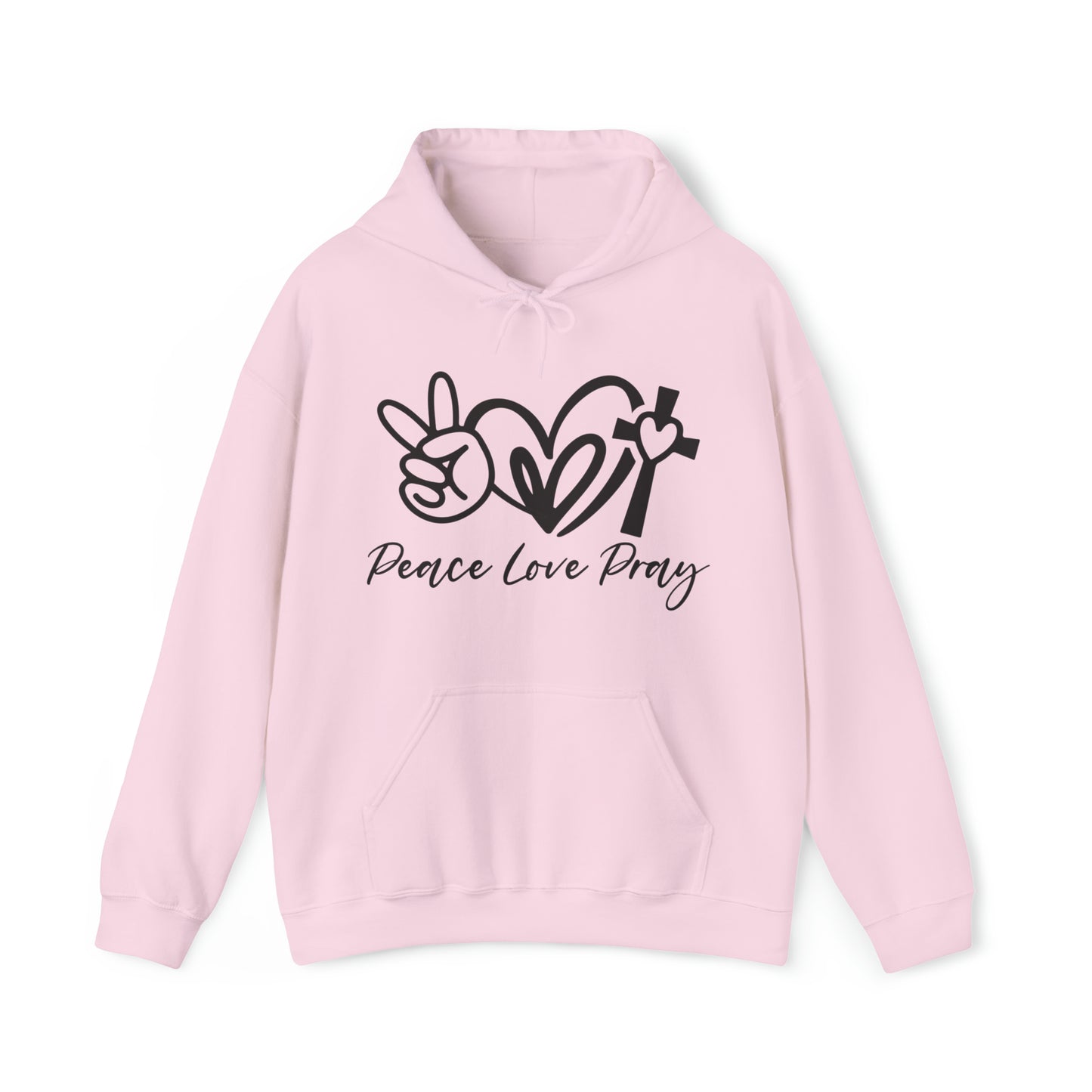 Peace Love Pray Premium Hoodie Light Pink tosave1life.com