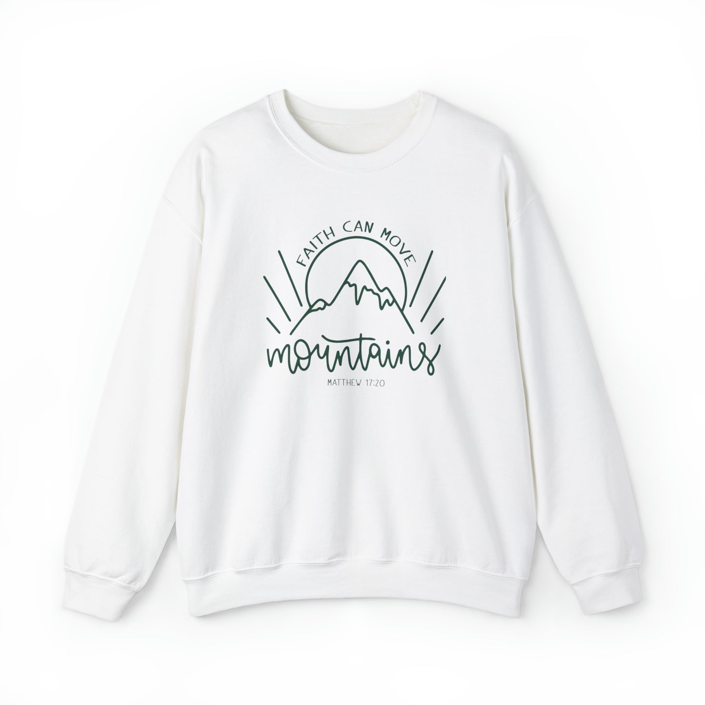Faith Can Move Mountains Premium Sweatshirt White tosave1life.com
