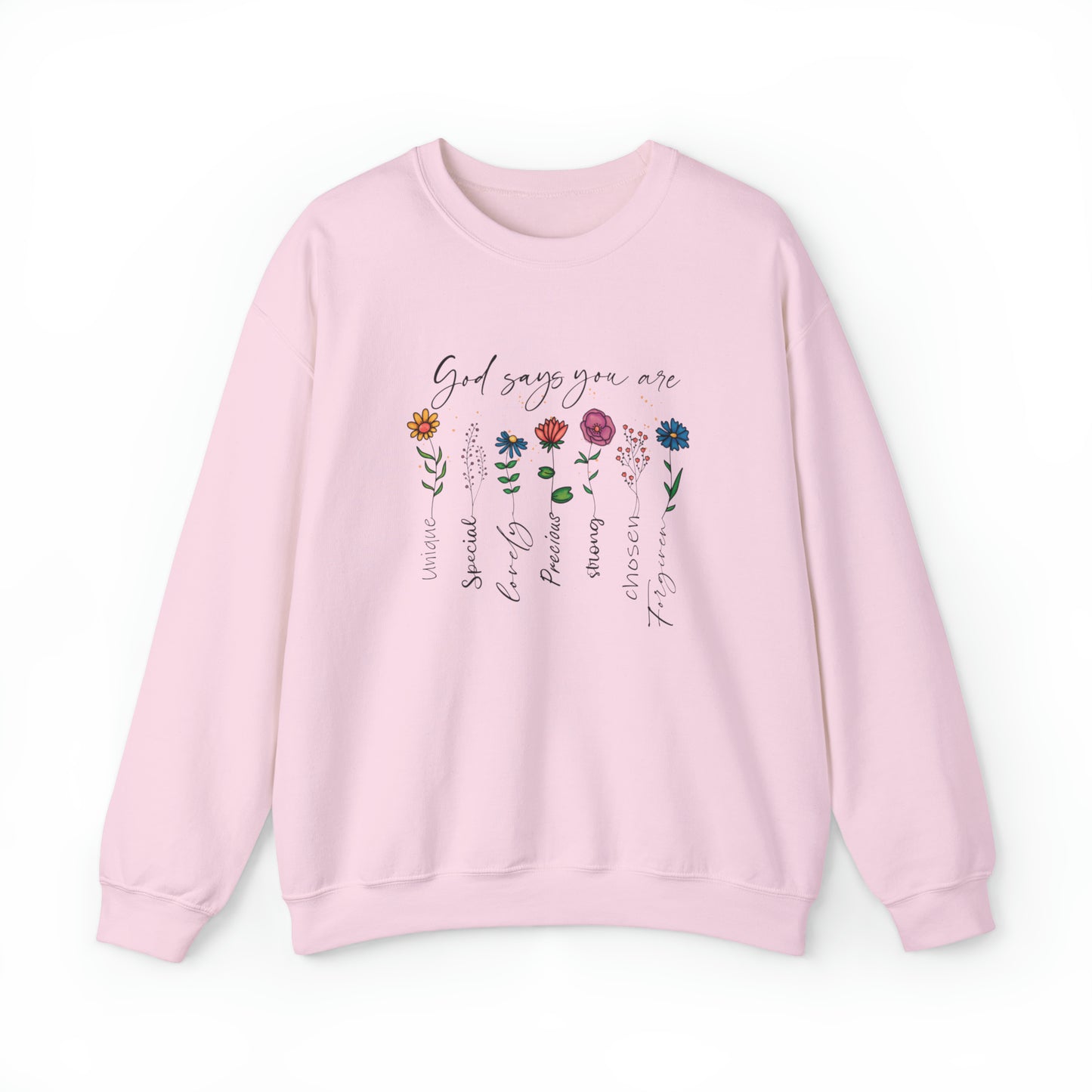 God Says You Are Premium Sweatshirt Light Pink tosave1life.com