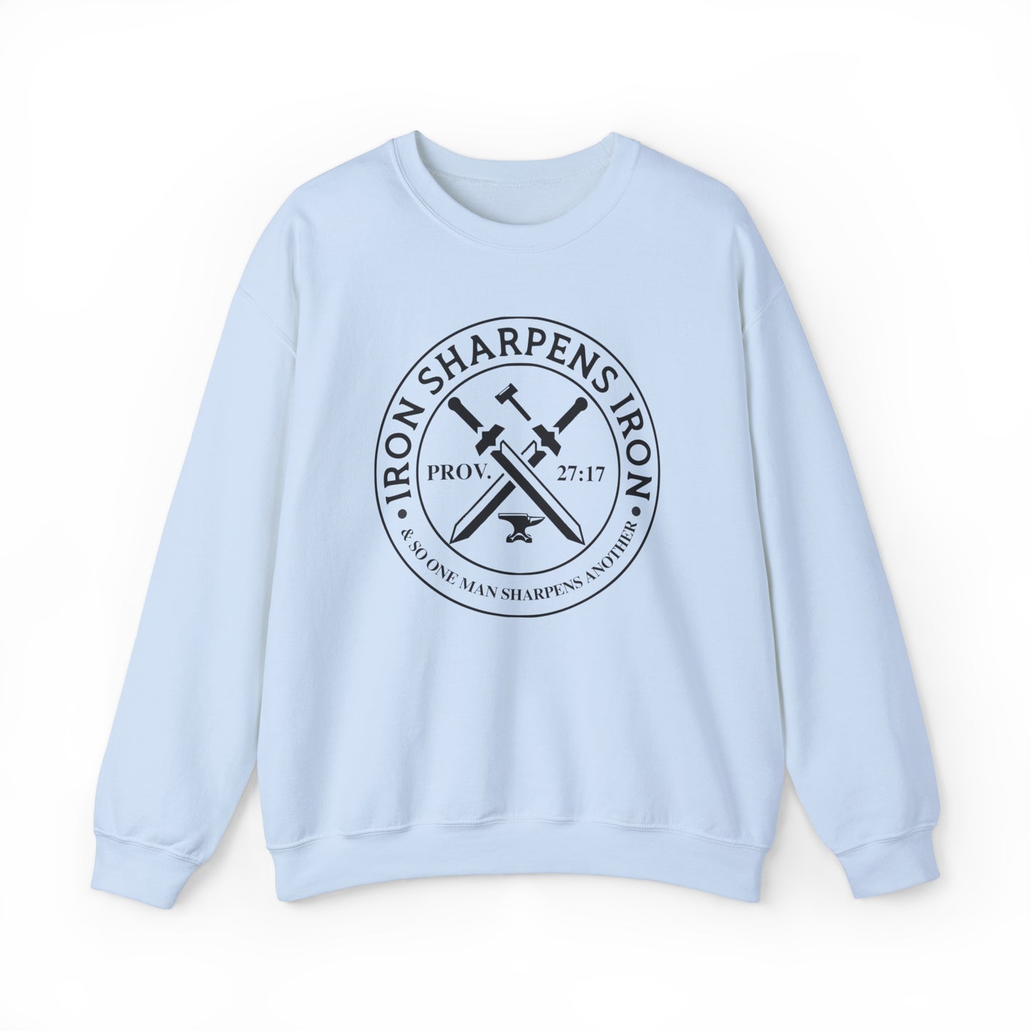 Iron Sharpens Iron Premium Sweatshirt Light Blue tosave1life.com
