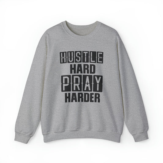 Hustle Hard Pray Harder Premium Sweatshirt Sport Grey tosave1life.com
