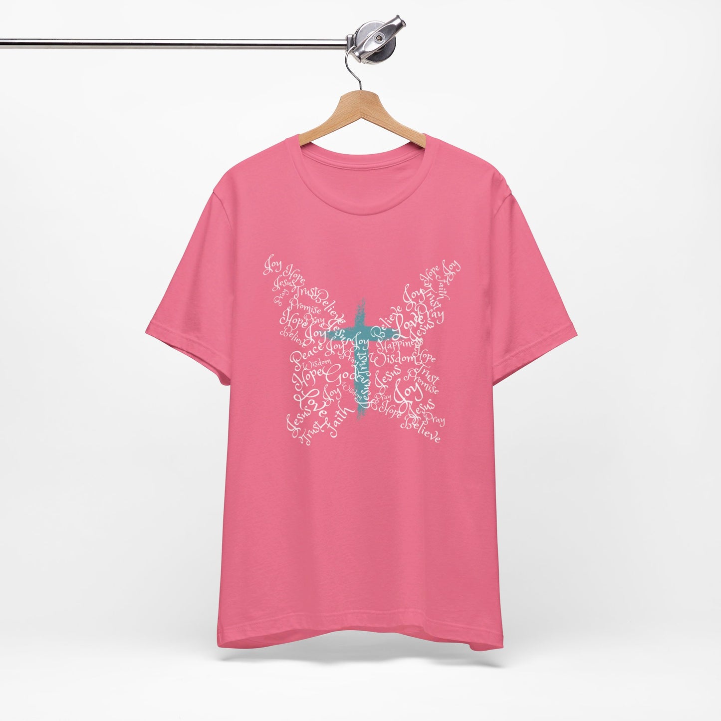 Butterfly Cross Premium Shirt Charity Pink tosave1life.com