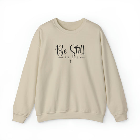 Be Still and Know Premium Sweatshirt Sand tosave1life.com