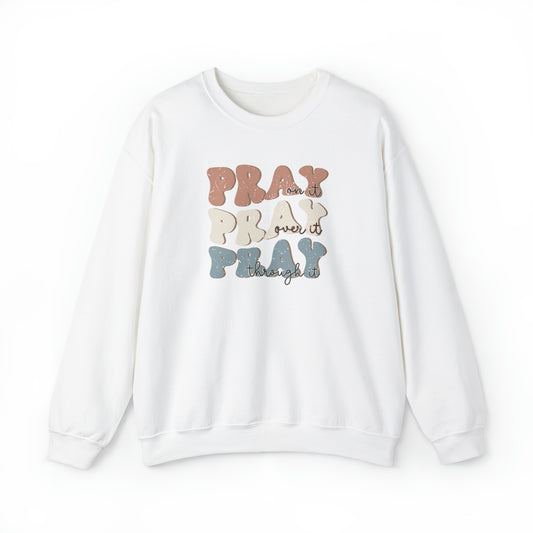 Pray Premium Sweatshirt White tosave1life.com