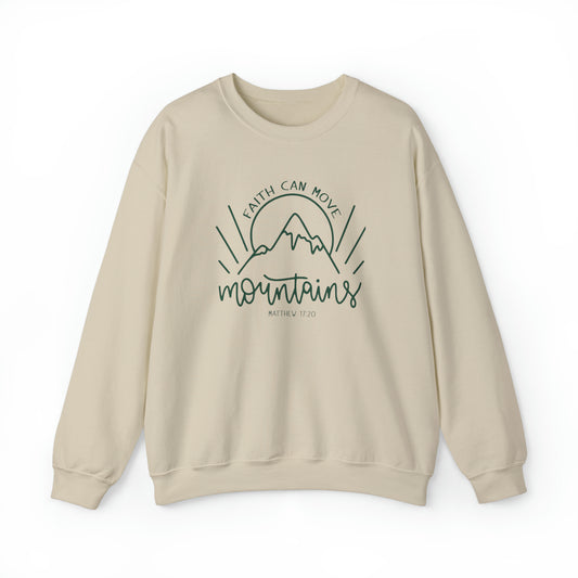Faith Can Move Mountains Premium Sweatshirt Sand tosave1life.com