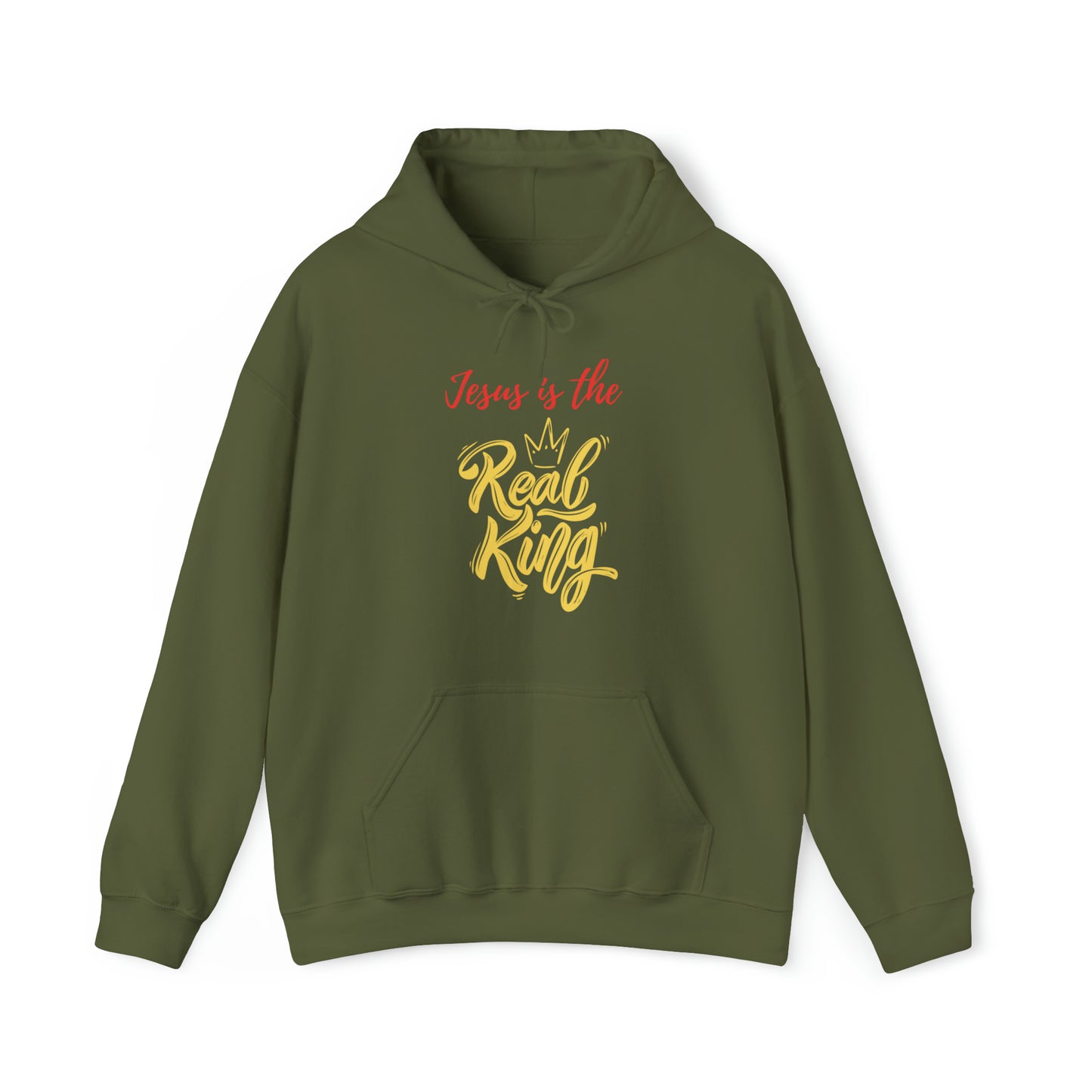Jesus Is The Real King Premium Hoodie Military Green tosave1life.com