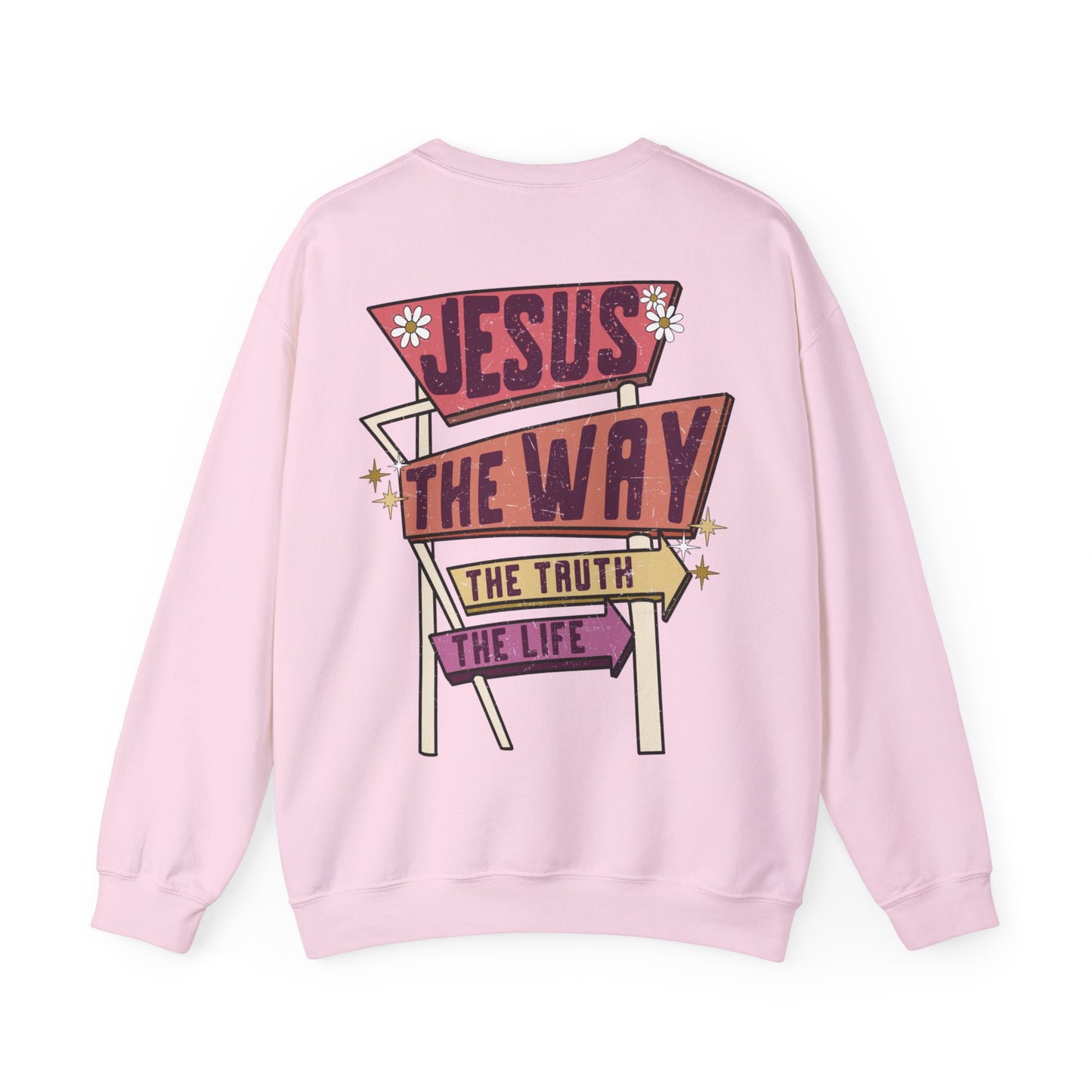 Jesus the Way Premium Sweatshirt Light Pink tosave1life.com