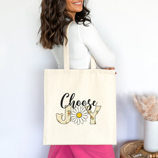 Choose Joy Premium Tote Bag Natural 15" x 16" tosave1life.com