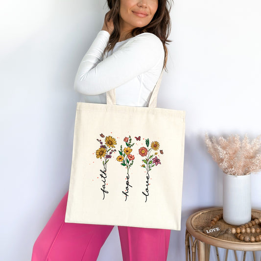 Faith Hope Love Premium Tote Bag tosave1life.com