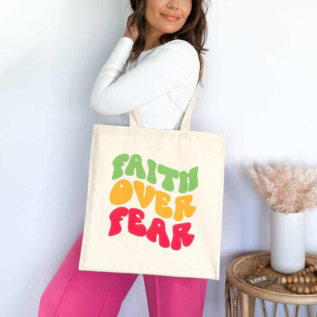 Faith Over Fear Premium Tote Bag tosave1life.com