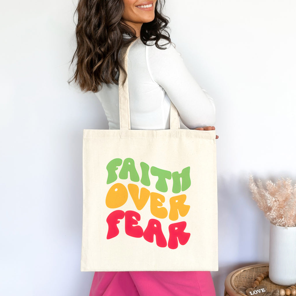 Faith Over Fear Premium Tote Bag tosave1life.com