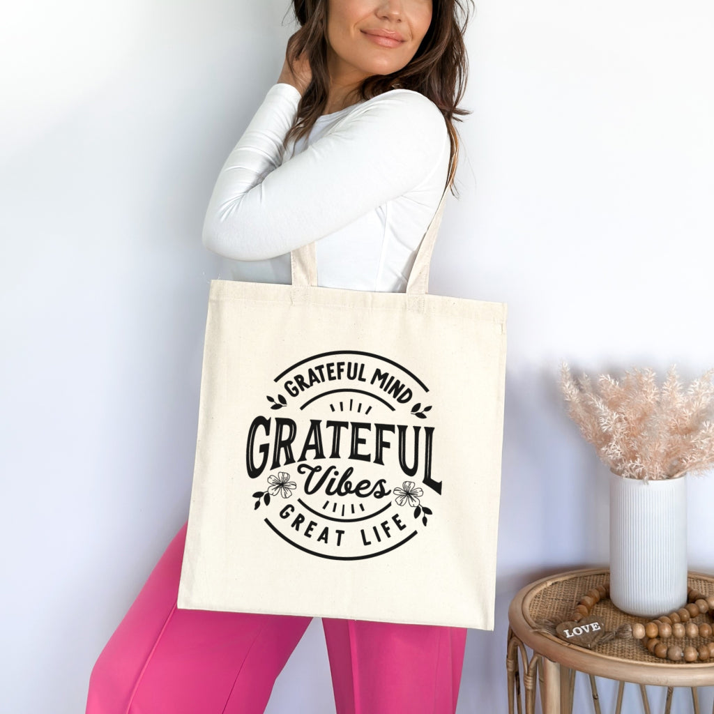 Grateful Vibes Premium Tote Bag tosave1life.com
