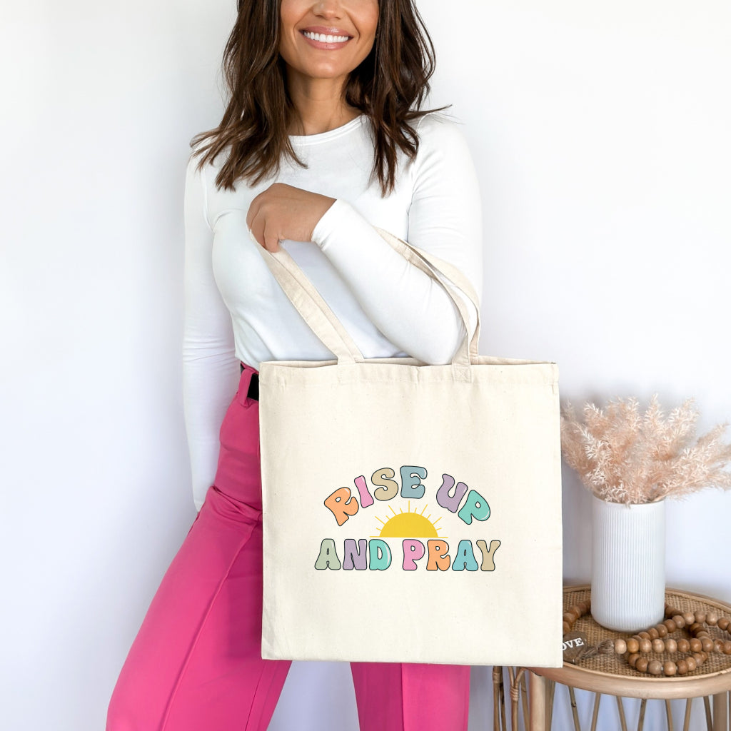 Rise Up and Pray Premium Tote Bag tosave1life.com
