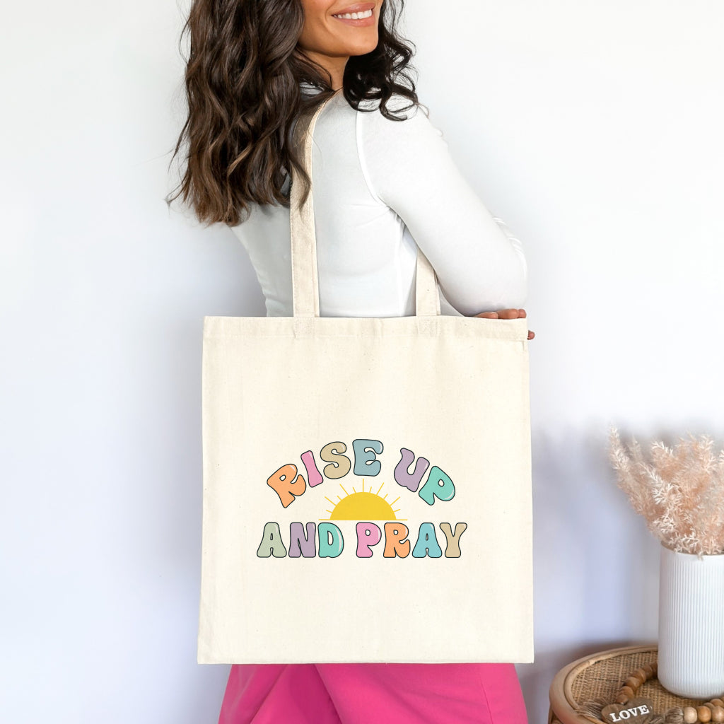 Rise Up and Pray Premium Tote Bag tosave1life.com