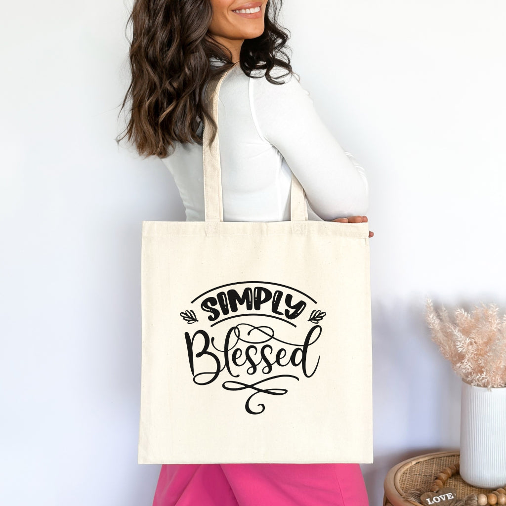 Simply Blessed Premium Tote Bag Natural 15" x 16" tosave1life.com