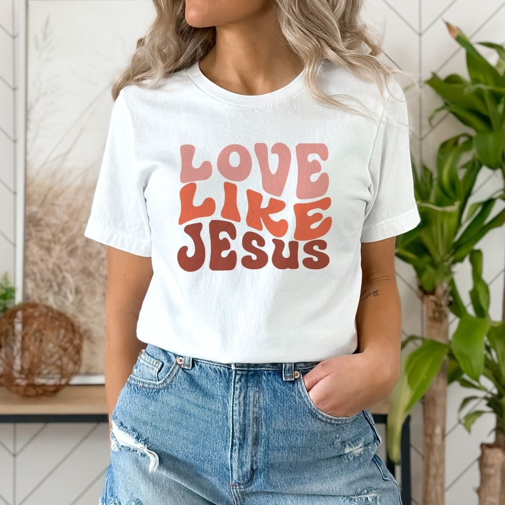 love like jesus design white shirt