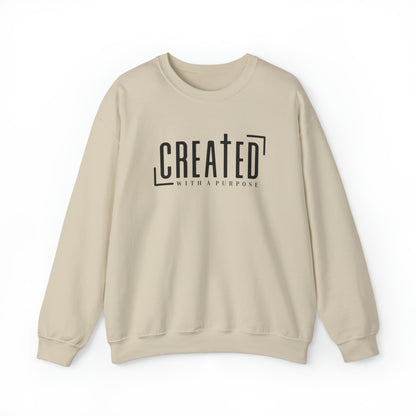 Created With a Purpose Christian Sweatshirt Sand tosave1life.com