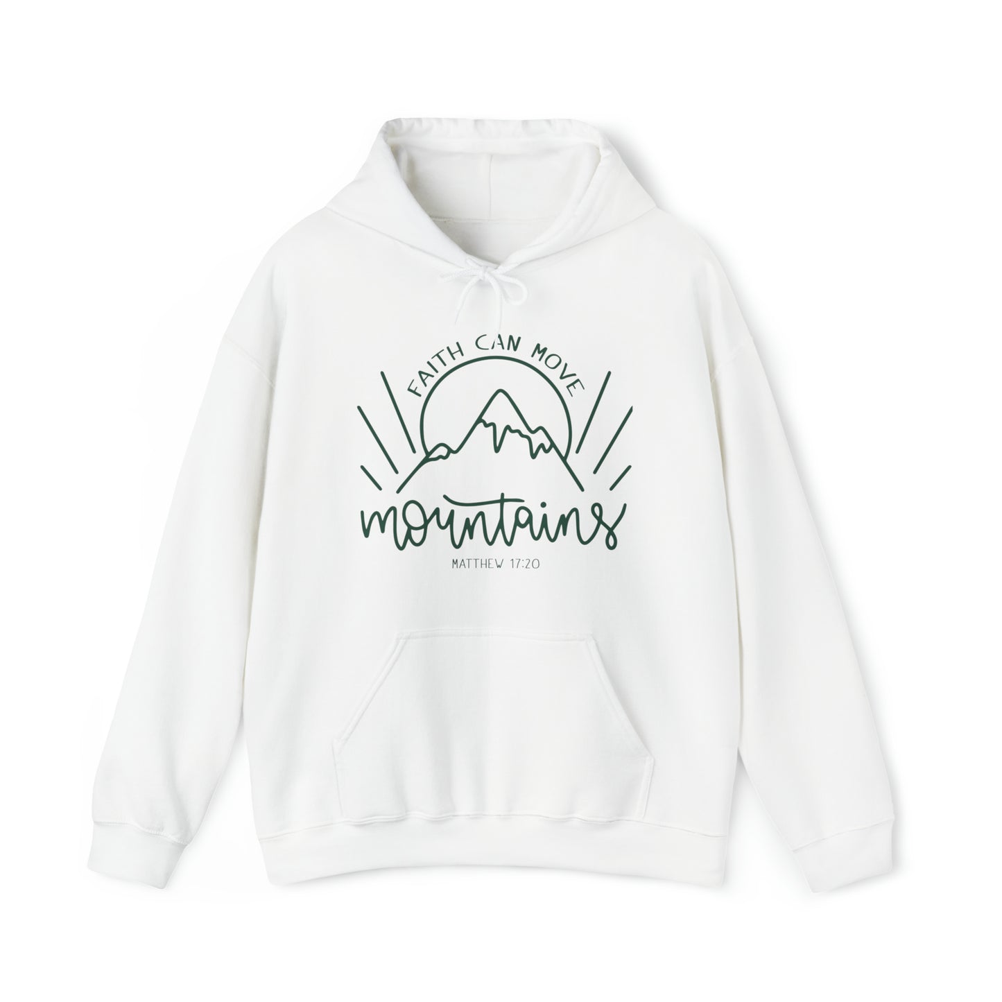 Faith Can Move Mountains Christian Hoodie White tosave1life.com