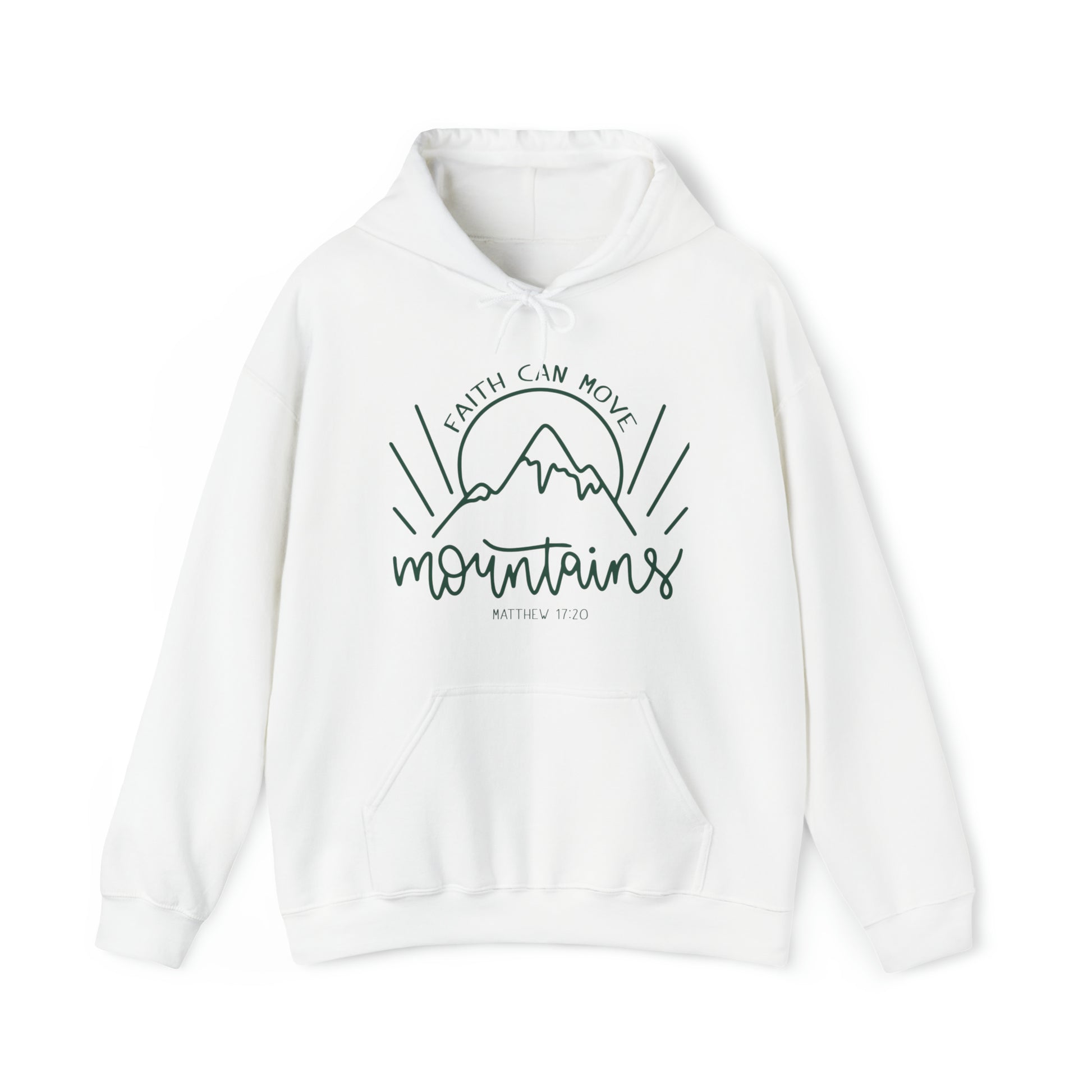 Faith Can Move Mountains Christian Hoodie White tosave1life.com