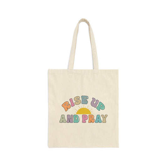 Rise Up and Pray Christian Tote Bag tosave1life.com