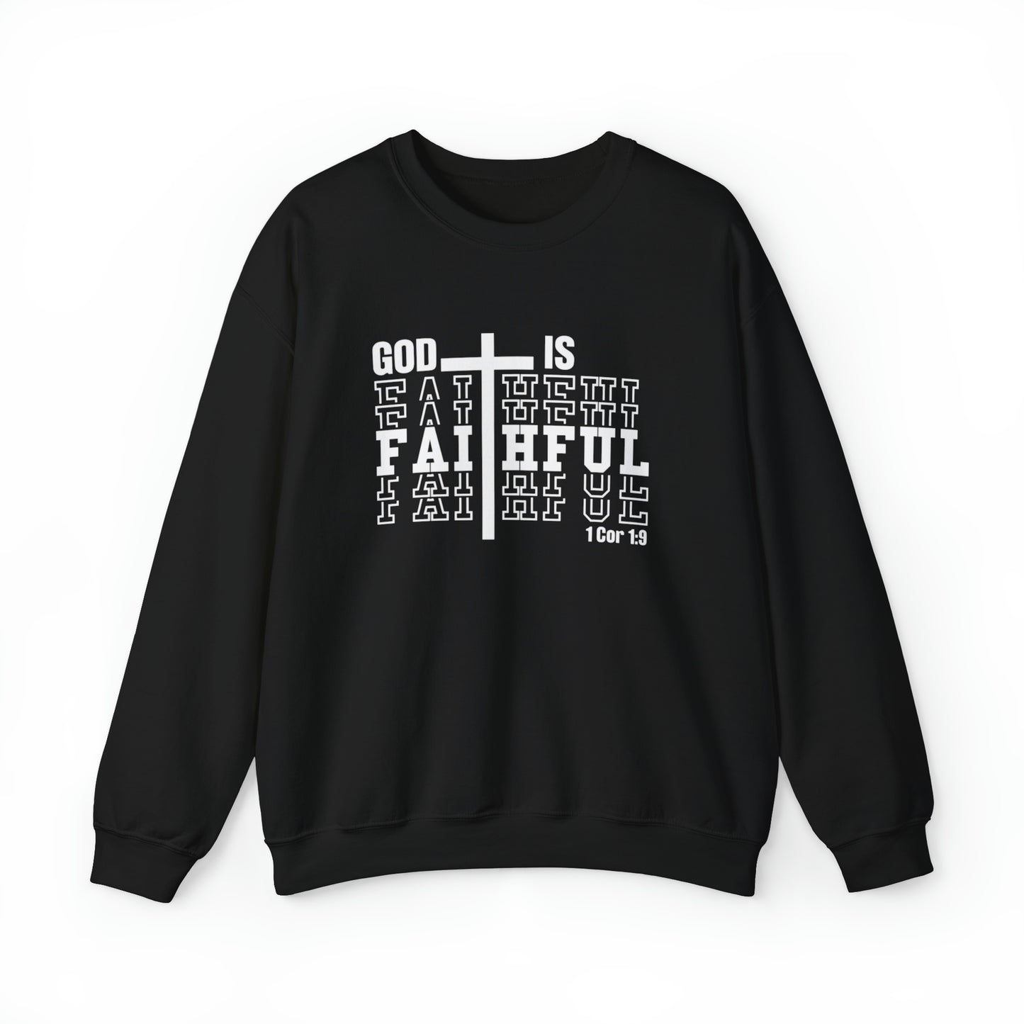 God is Faithful Christian Sweatshirt Black tosave1life.com