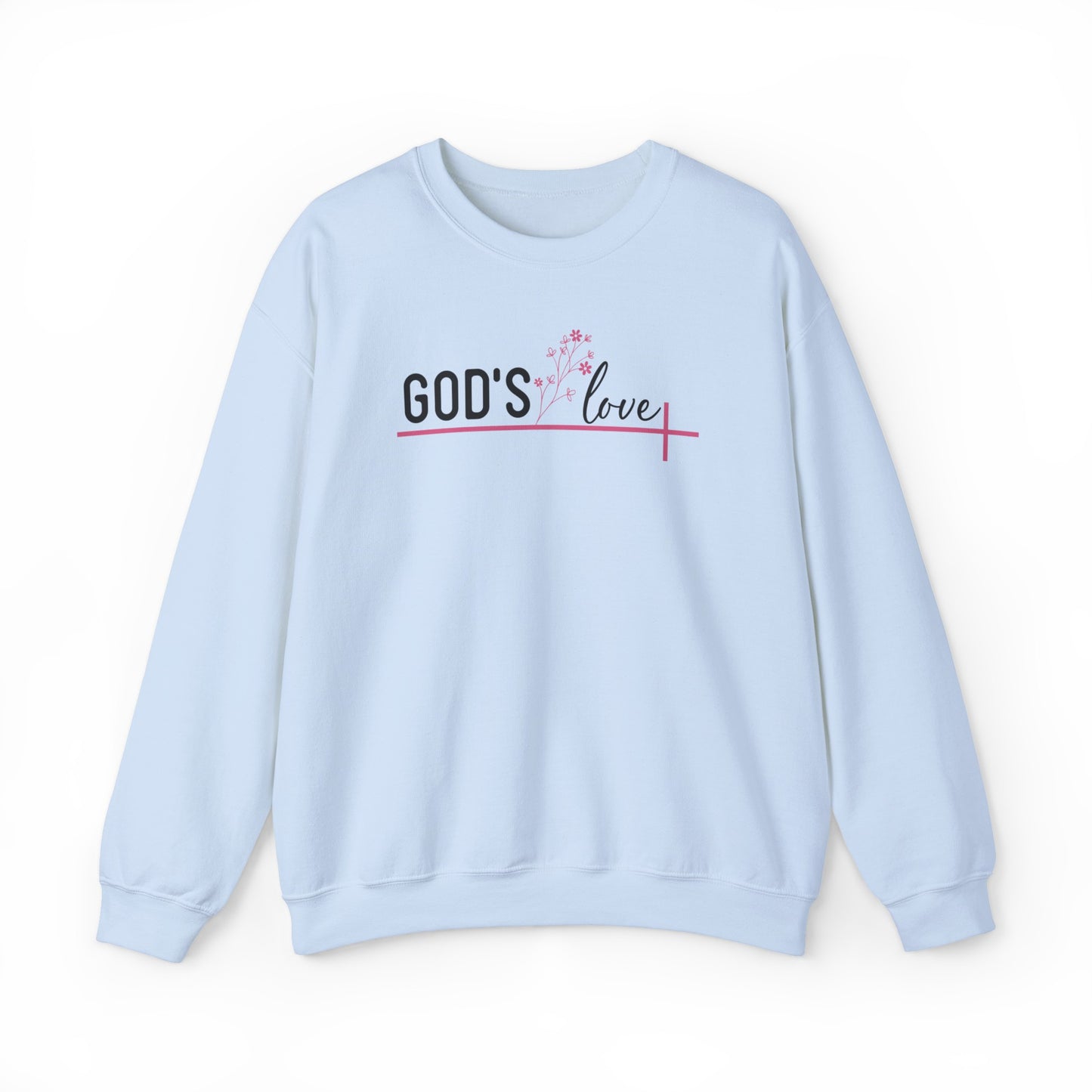 God's Love Christian Sweatshirt Light Blue tosave1life.com