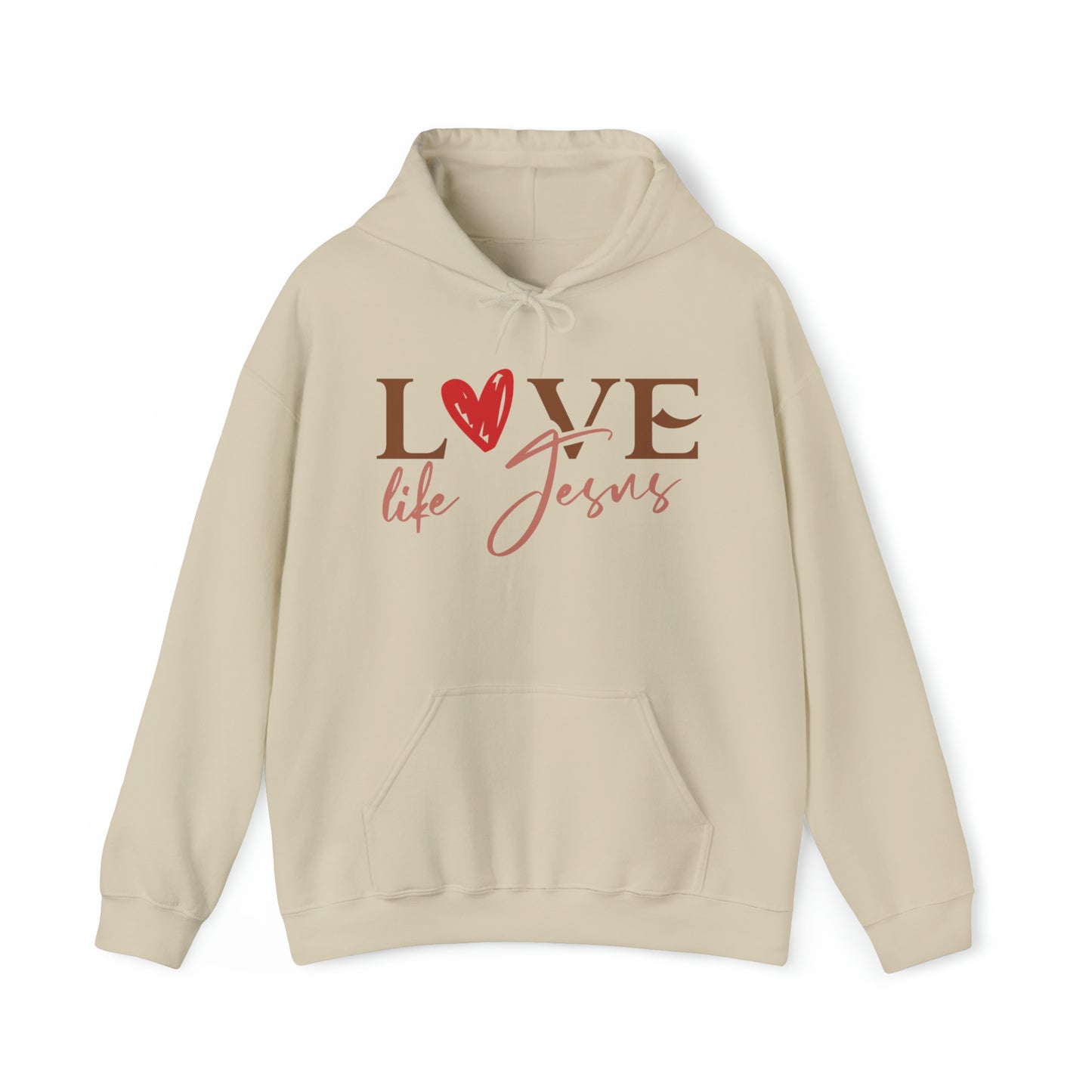 Love Like Jesus Christian Hoodie Sand tosave1life.com