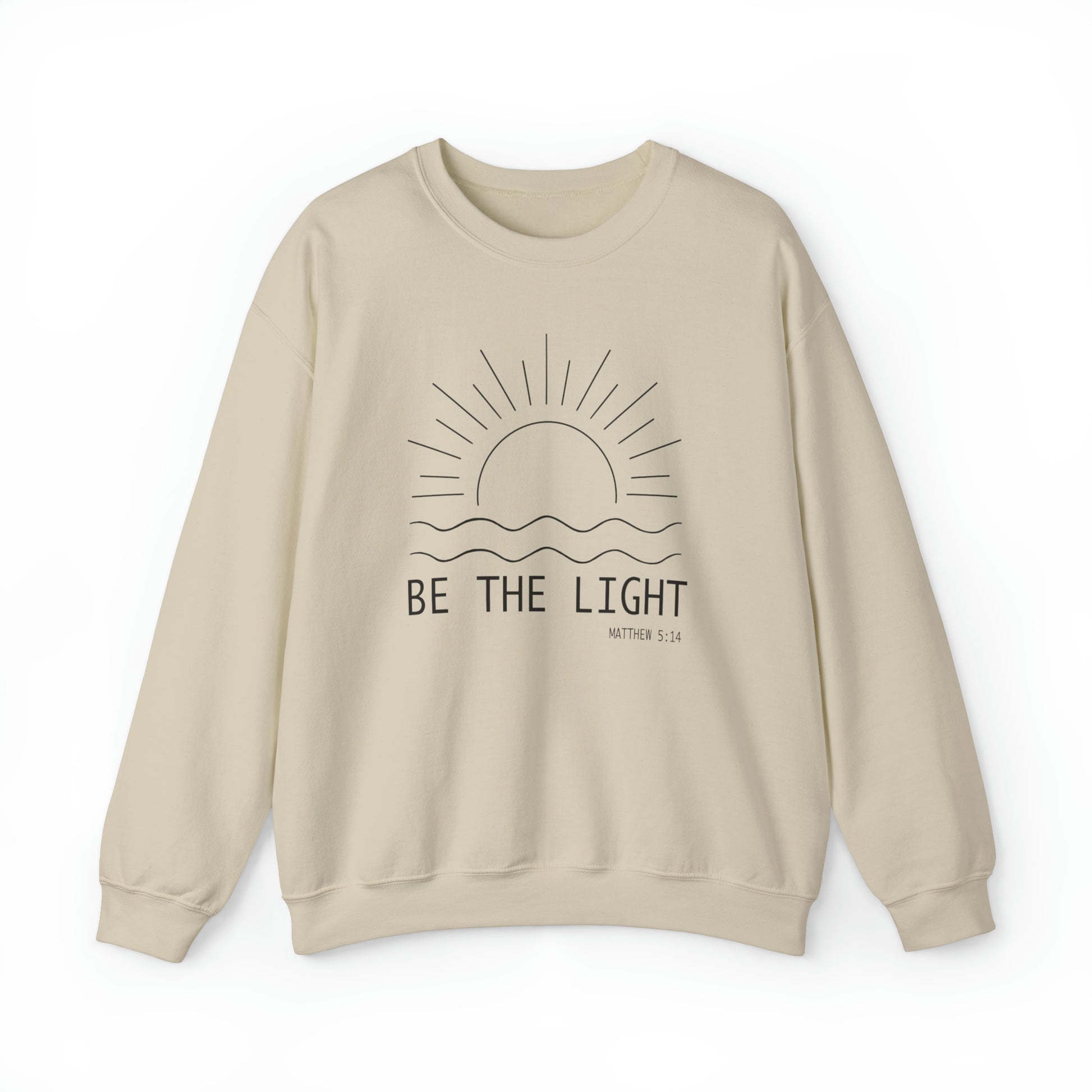 Be The Light Christian Sweatshirt Sand tosave1life.com