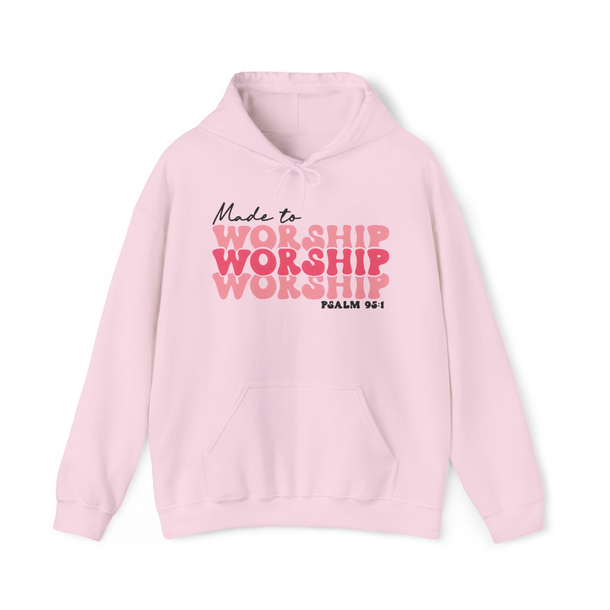 Made to Worship Christian Hoodie Light Pink tosave1life.com