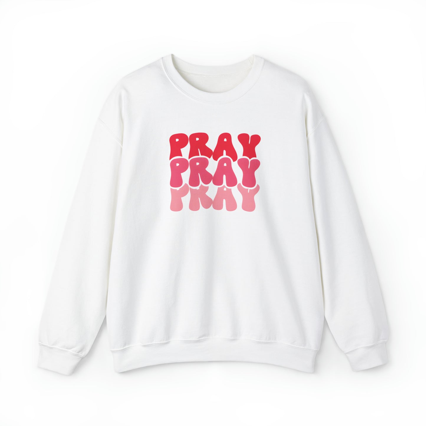 Pray Christian Sweatshirt White tosave1life.com