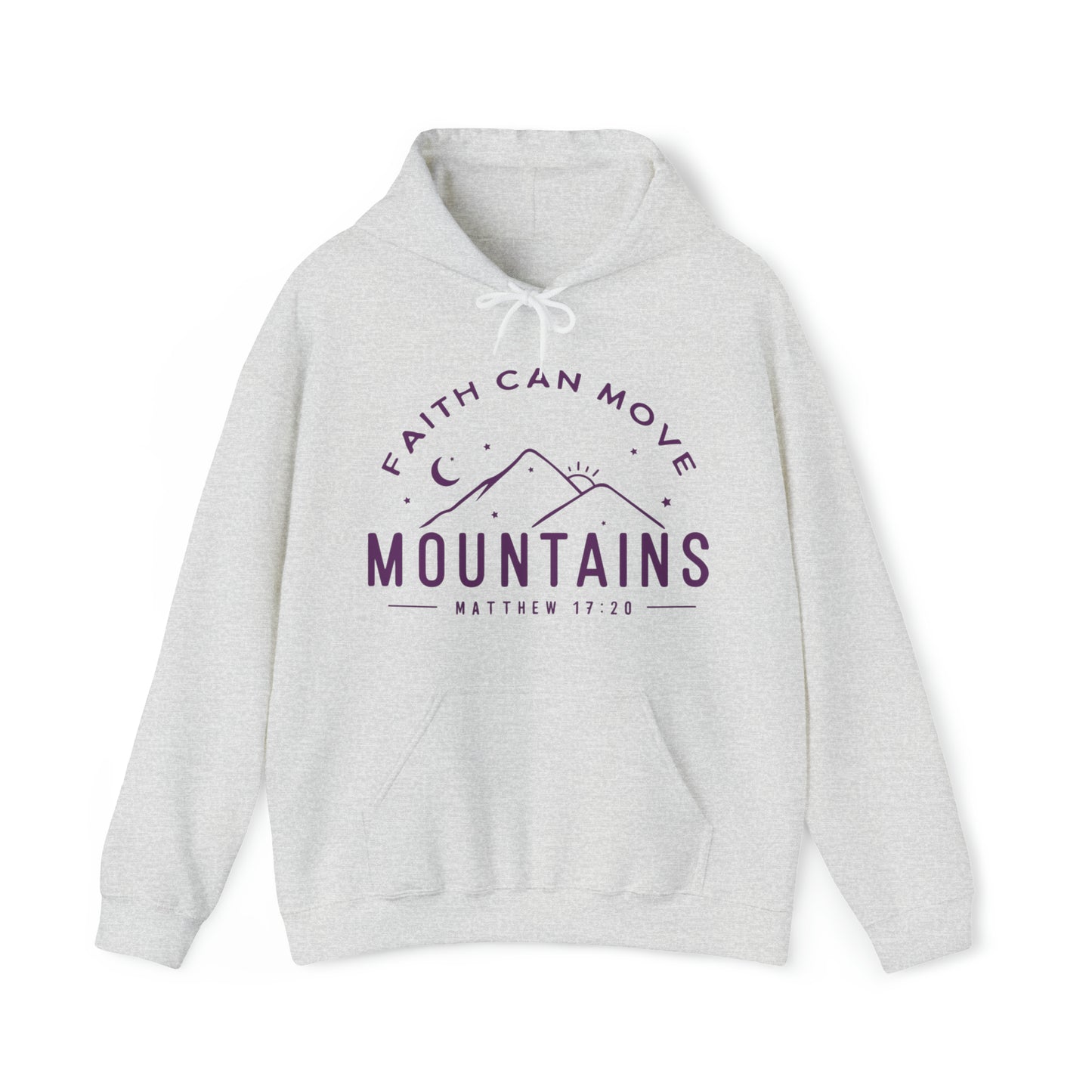 Faith Can Move Mountains Christian Hoodie Ash tosave1life.com