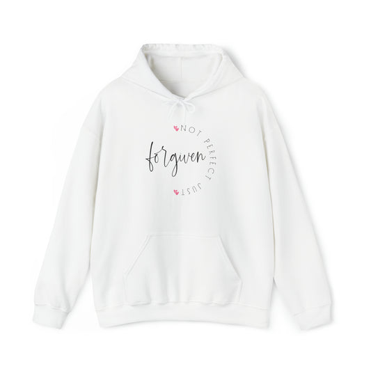 Not Perfect Just Forgiven Christian Hoodie White tosave1life.com