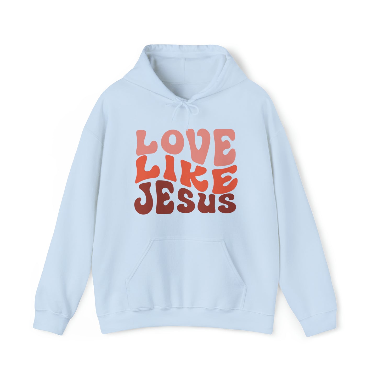 Love Like Jesus Christian Hoodie Light Blue tosave1life.com